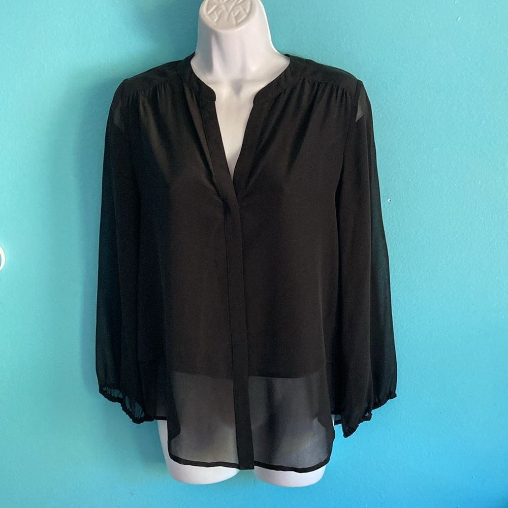 NEW! Joie Womens Black Silk 3/4 Sleeve Career Blouse Size XS  NWOT Button Front